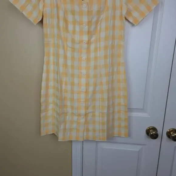 Rita Row Maria Mini Dress in Yellow White Gingham Size M - Picture 5 of 9